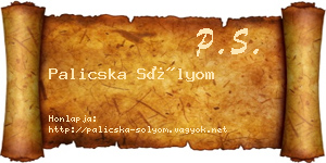 Palicska Sólyom névjegykártya